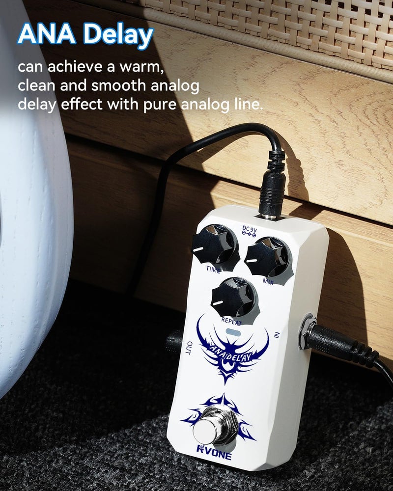 RVONE Analog Delay Guitar Pedal for Electric Guitar, Vintage-Style Guitar Effects Pedal with Warm Echo, Electric Guitar Pedal True Bypass & Durable Aluminum Metal Chassis - Image 5